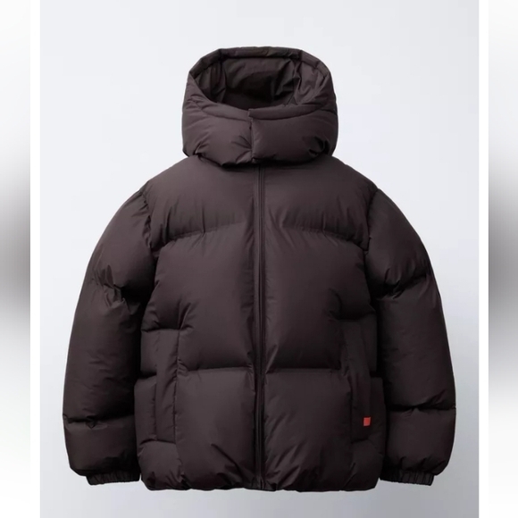 Boys Light Burgundy WaterproofSnow Rain Winter Hooded Puffer Coat Sz 9-10